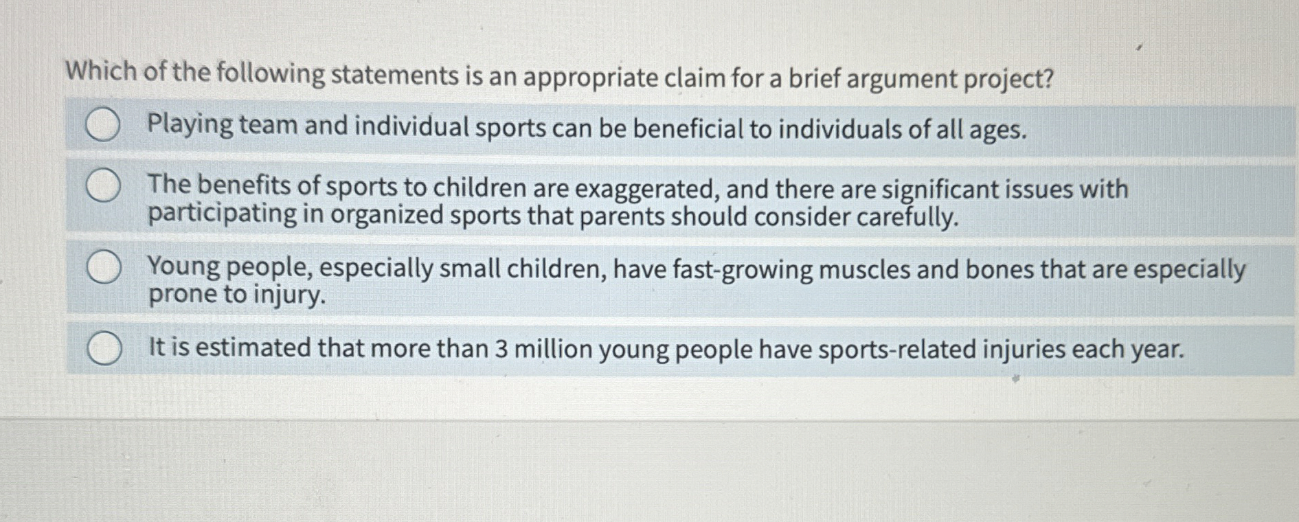 Solved Which of the following statements is an appropriate