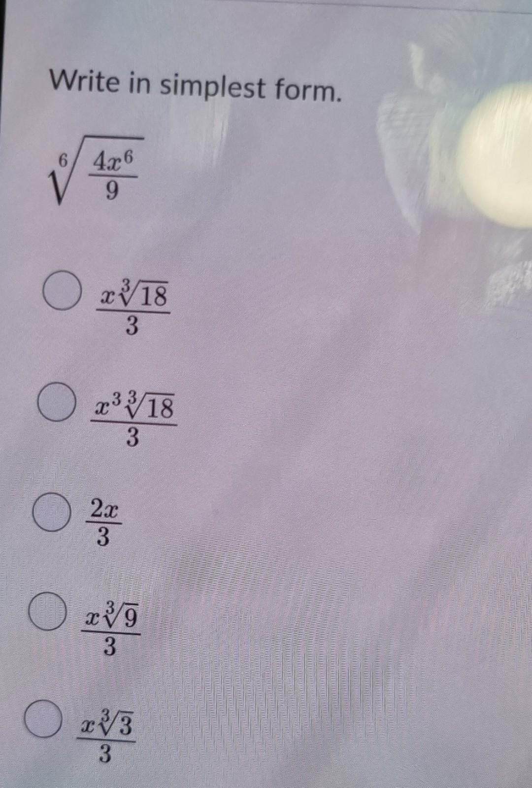 Solved Write in simplest form. 694x6 3x318 3x3318 32x 3x39 | Chegg.com