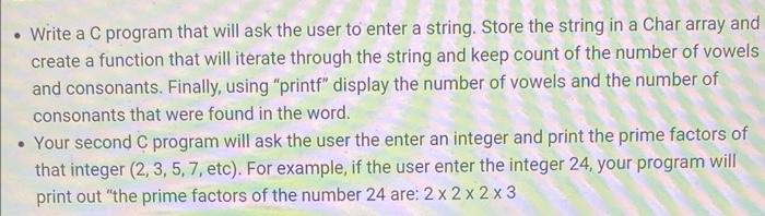 Solved - Write a C program that will ask the user to enter a | Chegg.com