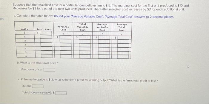 Solved Suppose that the total fixed cost for a particular | Chegg.com
