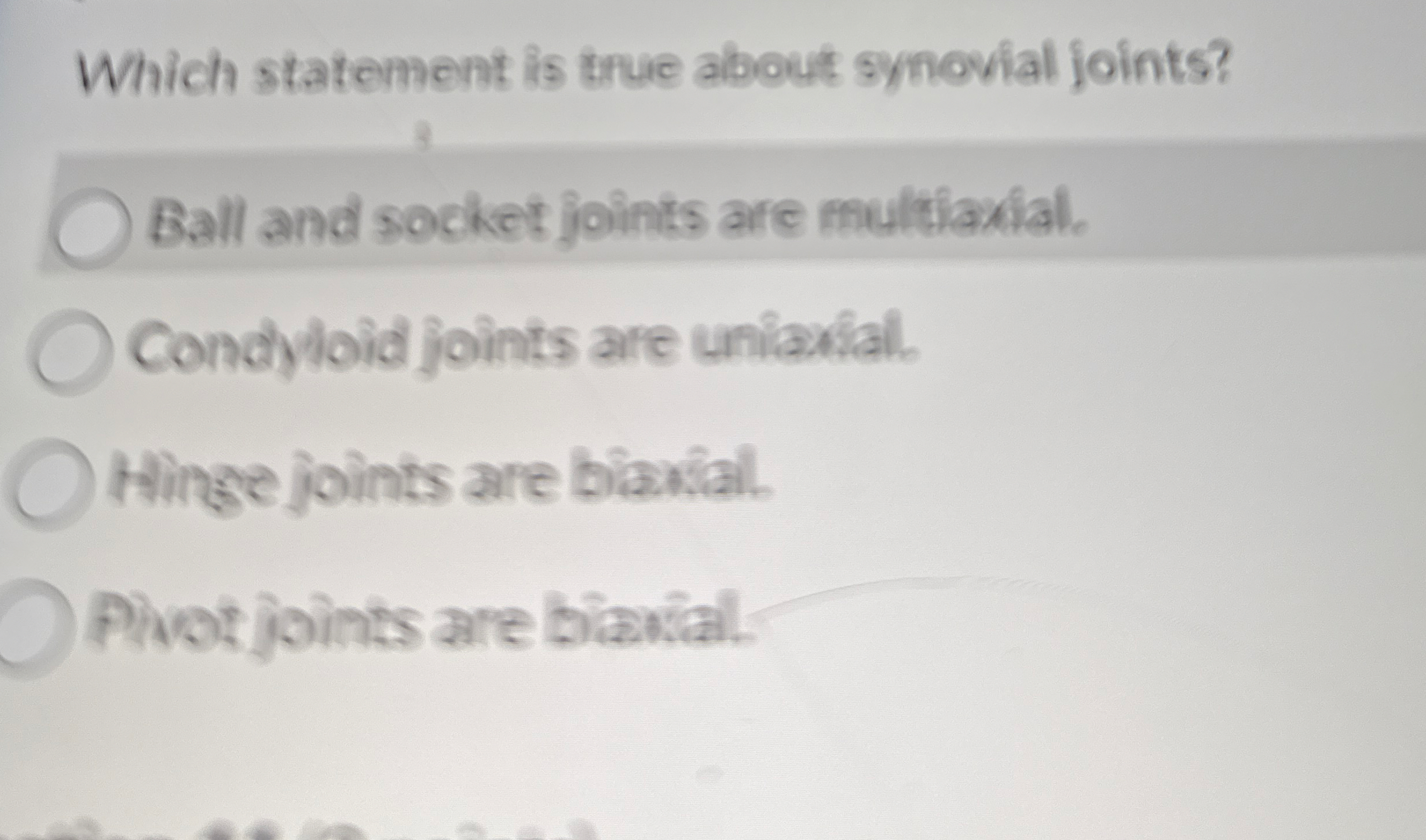 Which Statement Is True About Synovial Joints?ball 