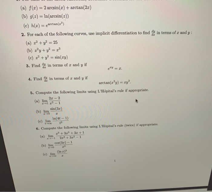 Solved In Terms Of U And Y A F X 2 Arcsin X Arct Chegg Com