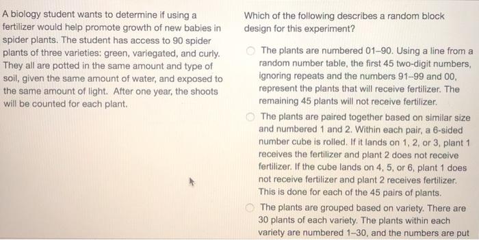 Solved A Biology Student Wants To Determine If Using A | Chegg.com