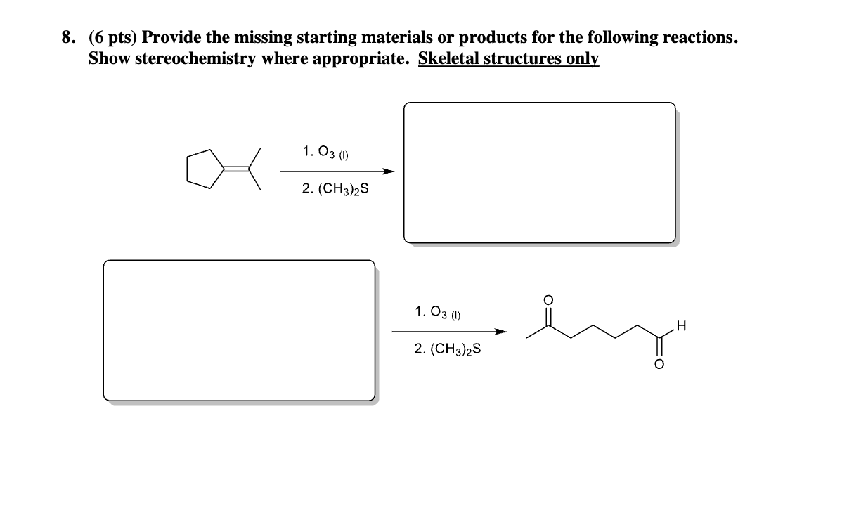 Solved Provide the missing starting materials or products | Chegg.com