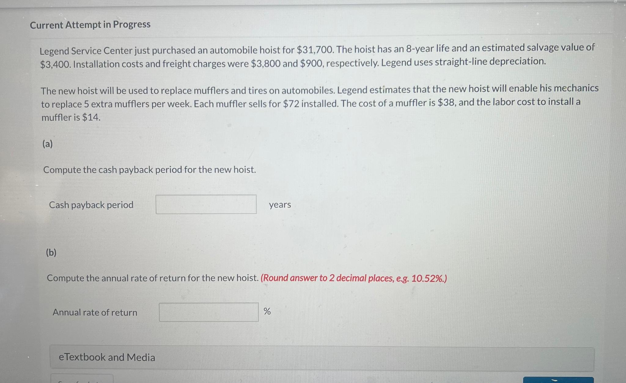 Solved Current Attempt in ProgressLegend Service Center just | Chegg.com