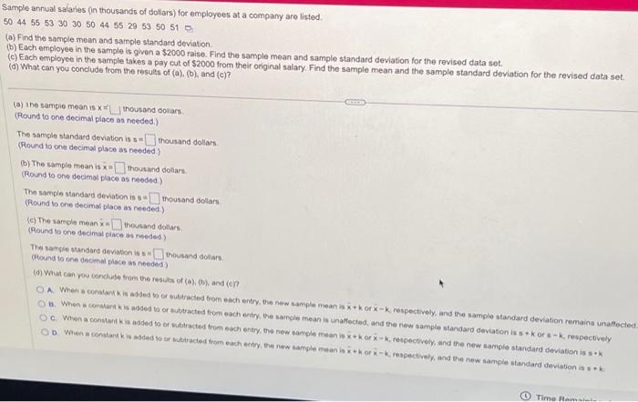 Solved 50445553303050445529535051 b (a) Find the sample mean | Chegg.com