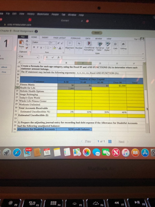 Solved ALL ANSWERS MUST BE IN EXCEL FORMULAS USING THE | Chegg.com