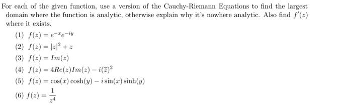 Solved For each of the given function, use a version of the | Chegg.com