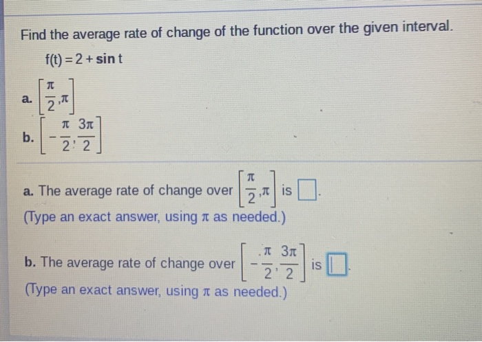 Solved Find the average rate of change of the function over | Chegg.com