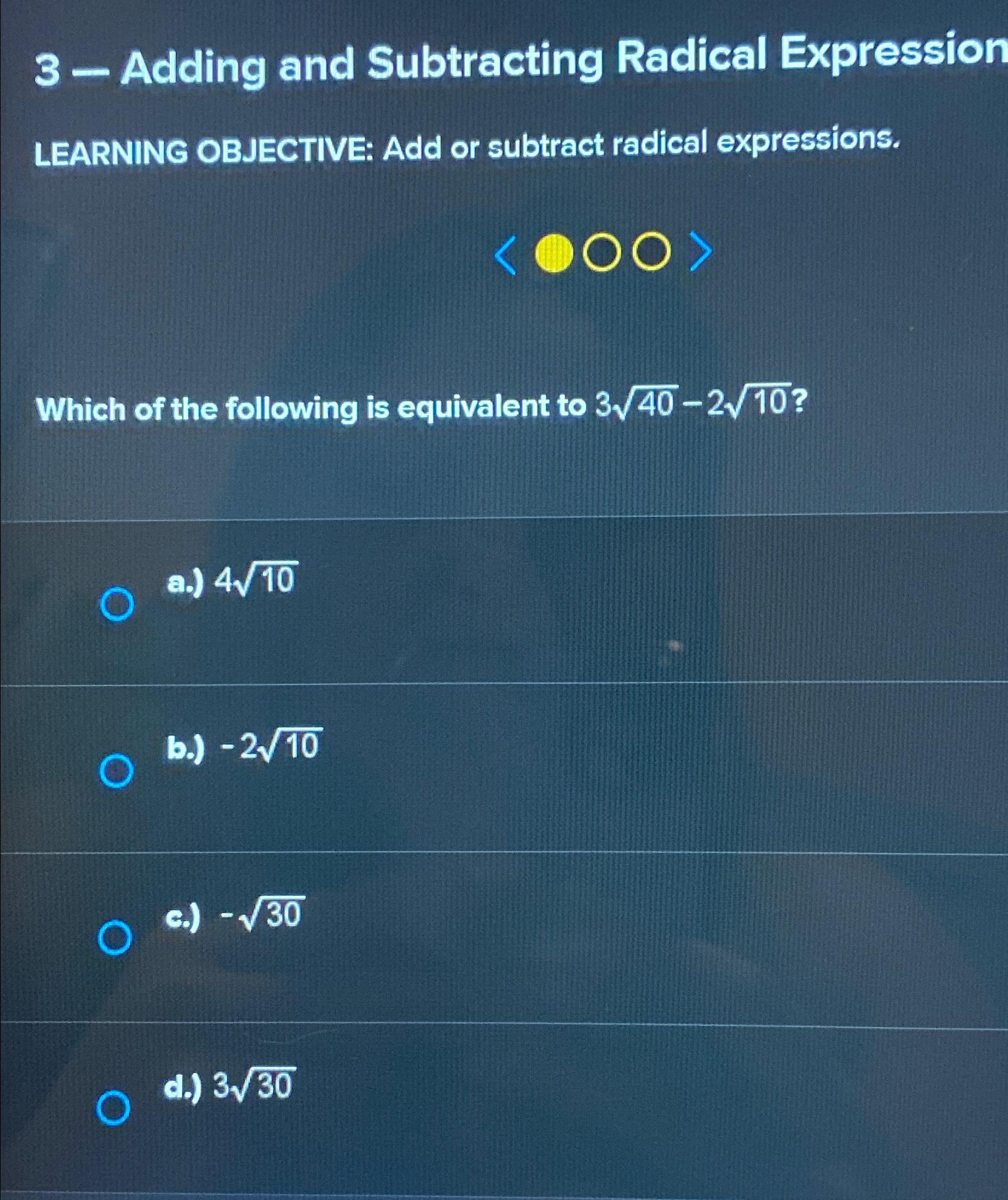 Solved 3-Adding and Subtracting Radical ExpressionLEARNING | Chegg.com