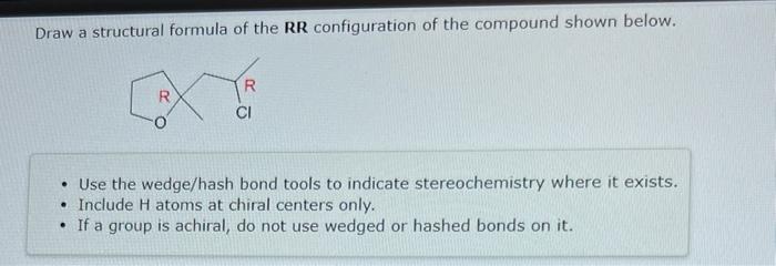 Solved Draw a structural formula of the RR configuration of | Chegg.com