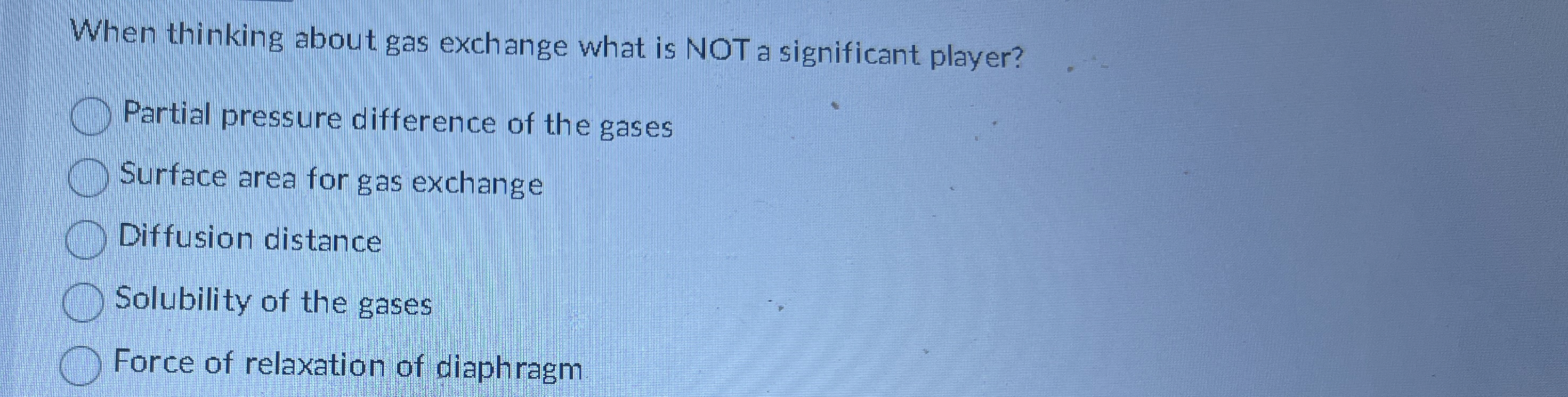 Solved When thinking about gas exchange what is NOT a