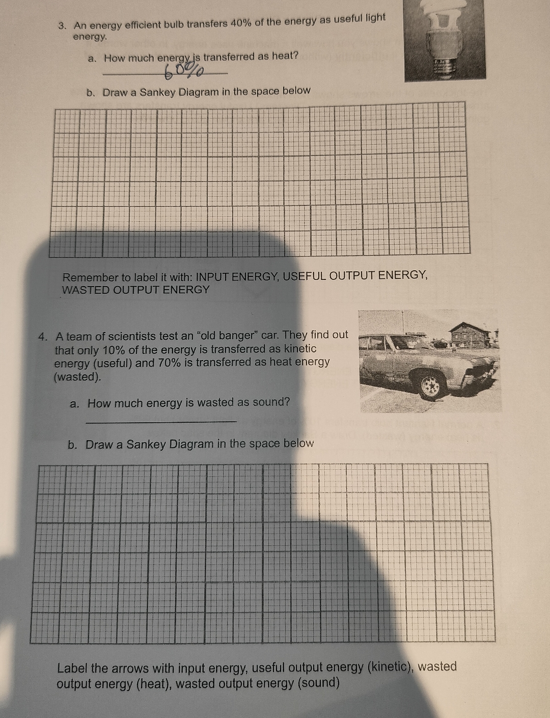 how is energy transferred away from a light bulb