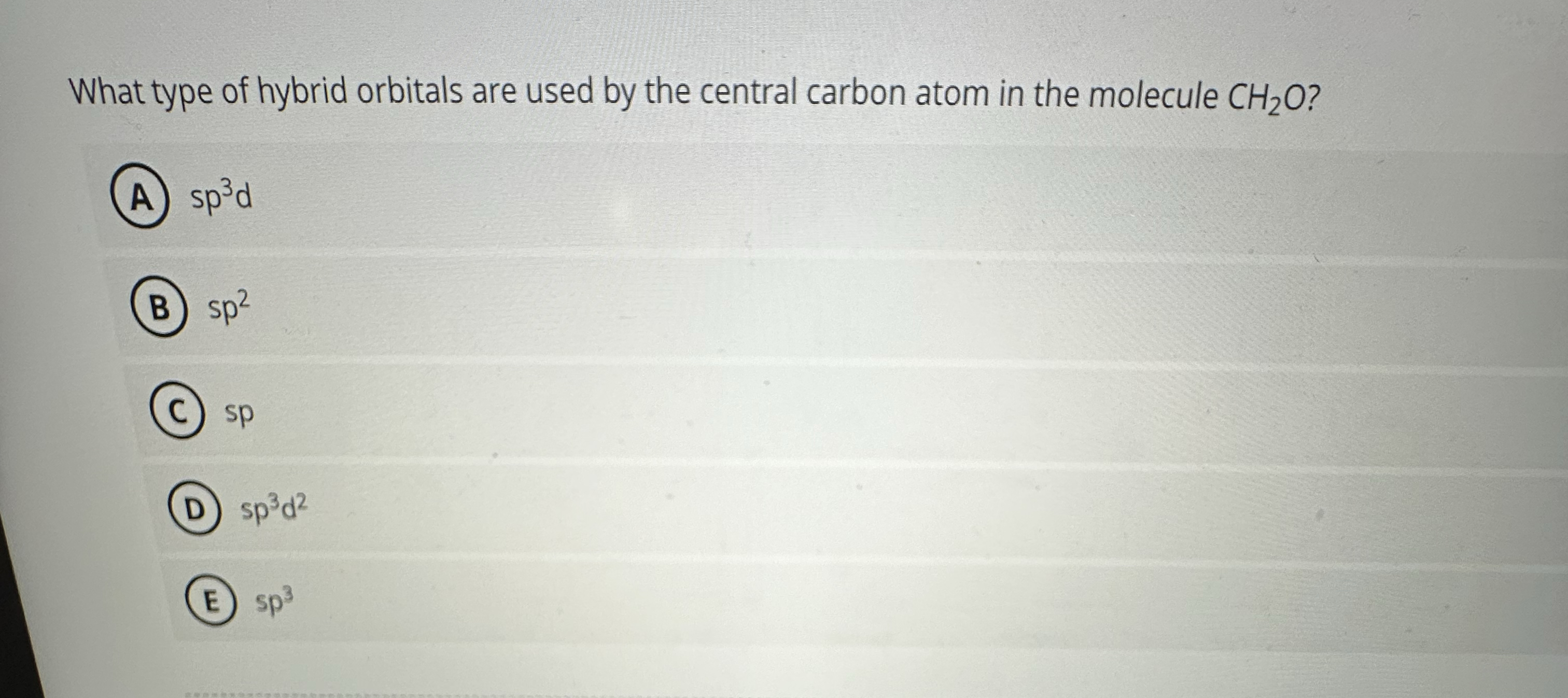 Solved What type of hybrid orbitals are used by the central | Chegg.com