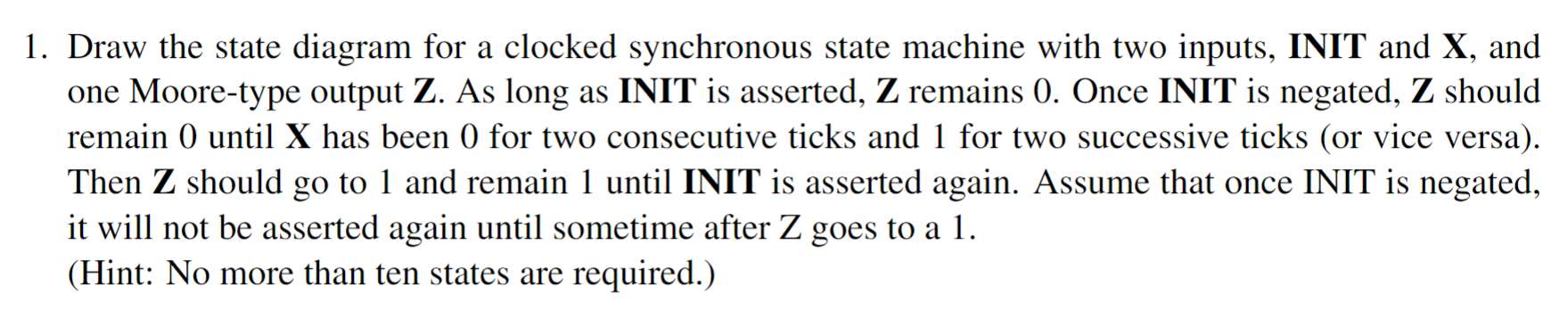 Draw the state diagram for a clocked synchronous | Chegg.com