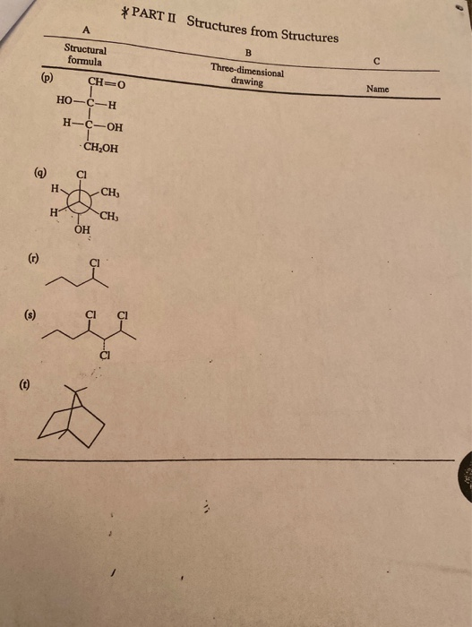 EXPERIMENT 10 Time: 2 hours Molecular Structures: | Chegg.com