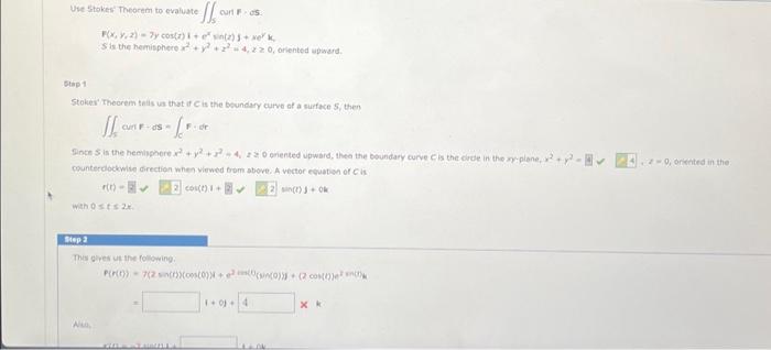 Solved Use Stokes Theorem To Evaluate F X Y Z 7y