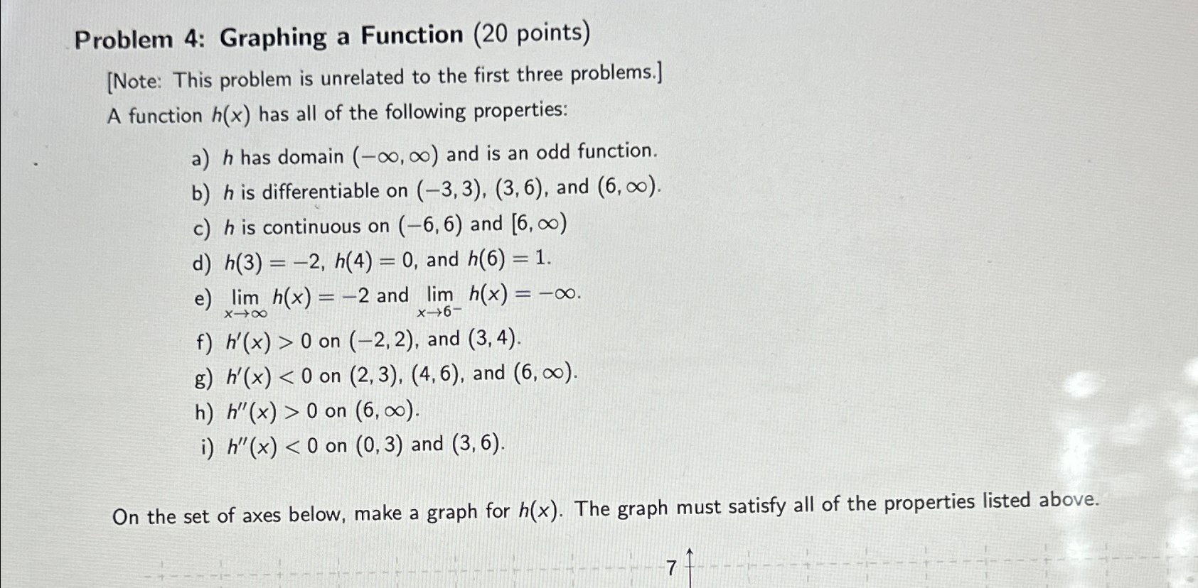 Solved Problem 4: Graphing a Function (20 ﻿points)[Note: | Chegg.com