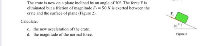 Solved The crate is now on a plane inclined by an angle of | Chegg.com