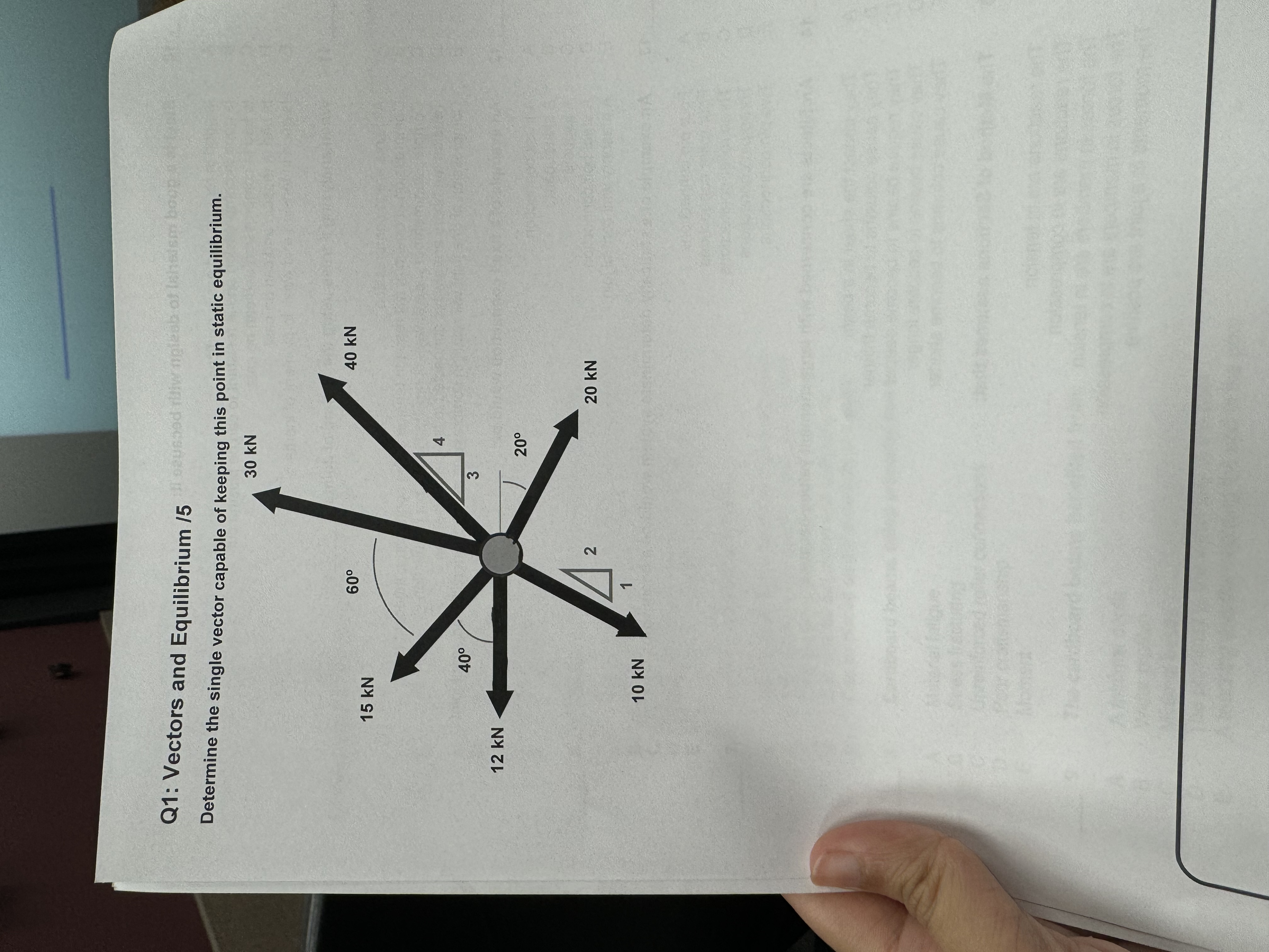 Solved Q1: Vectors and Equilibrium ?5Determine the single | Chegg.com