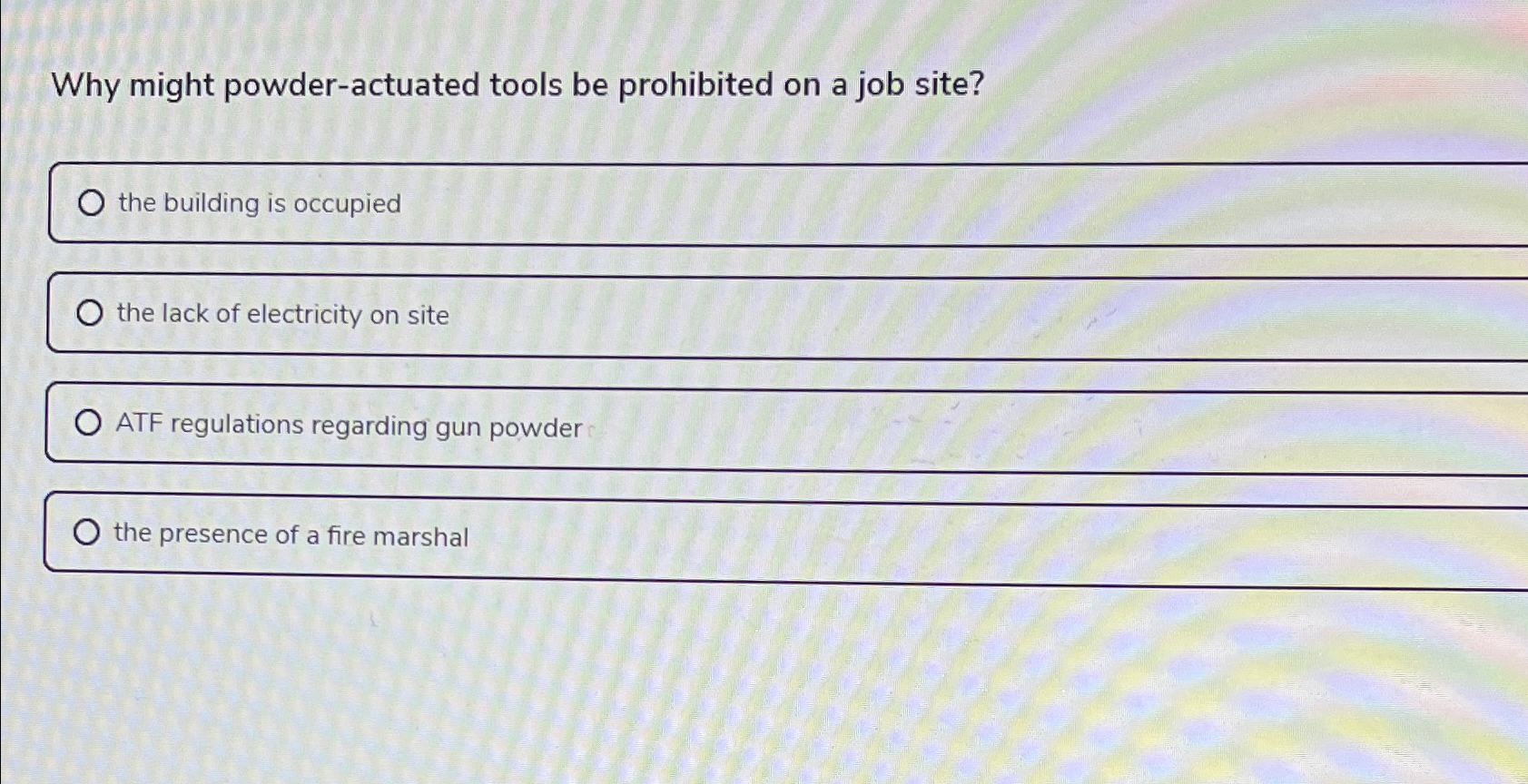 Solved Why might powderactuated tools be prohibited on a