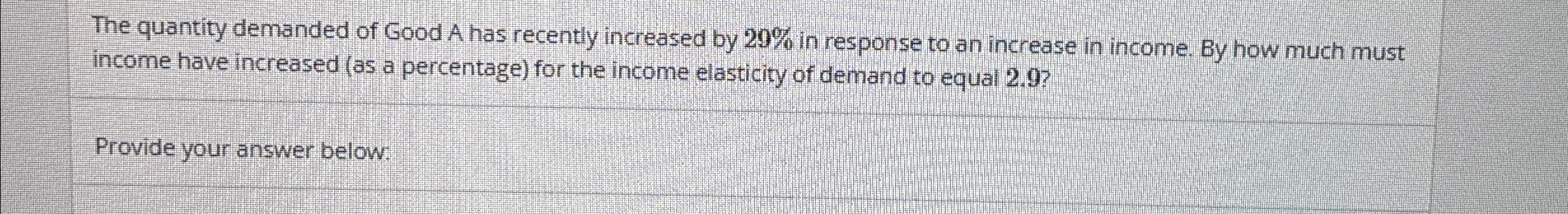 Solved The quantity demanded of Good A has recently | Chegg.com