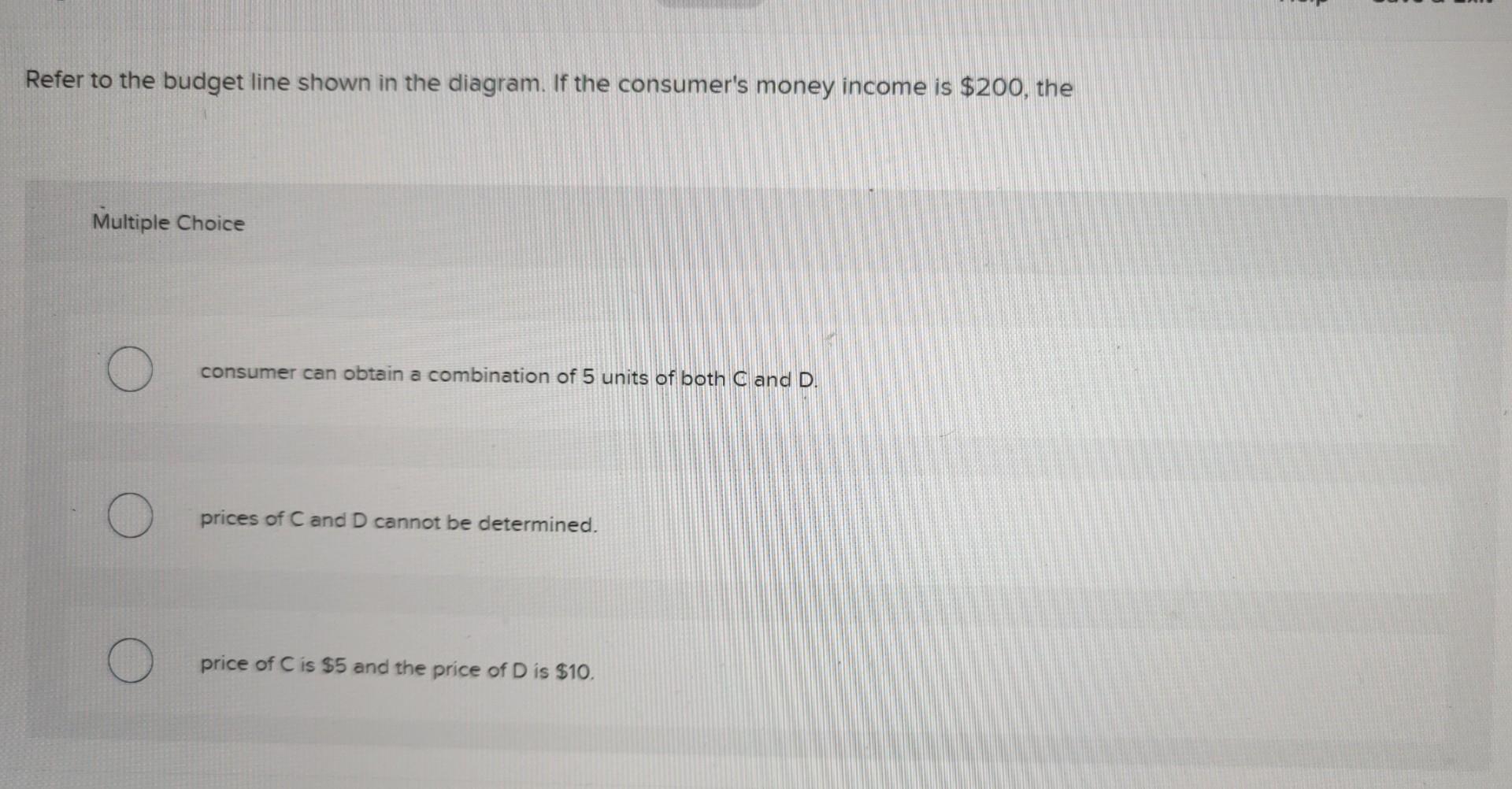 Solved Refer To The Budget Line Shown In The Diagram If The Chegg Solved Refer To The Budget Line Shown In The Diagram If The Chegg