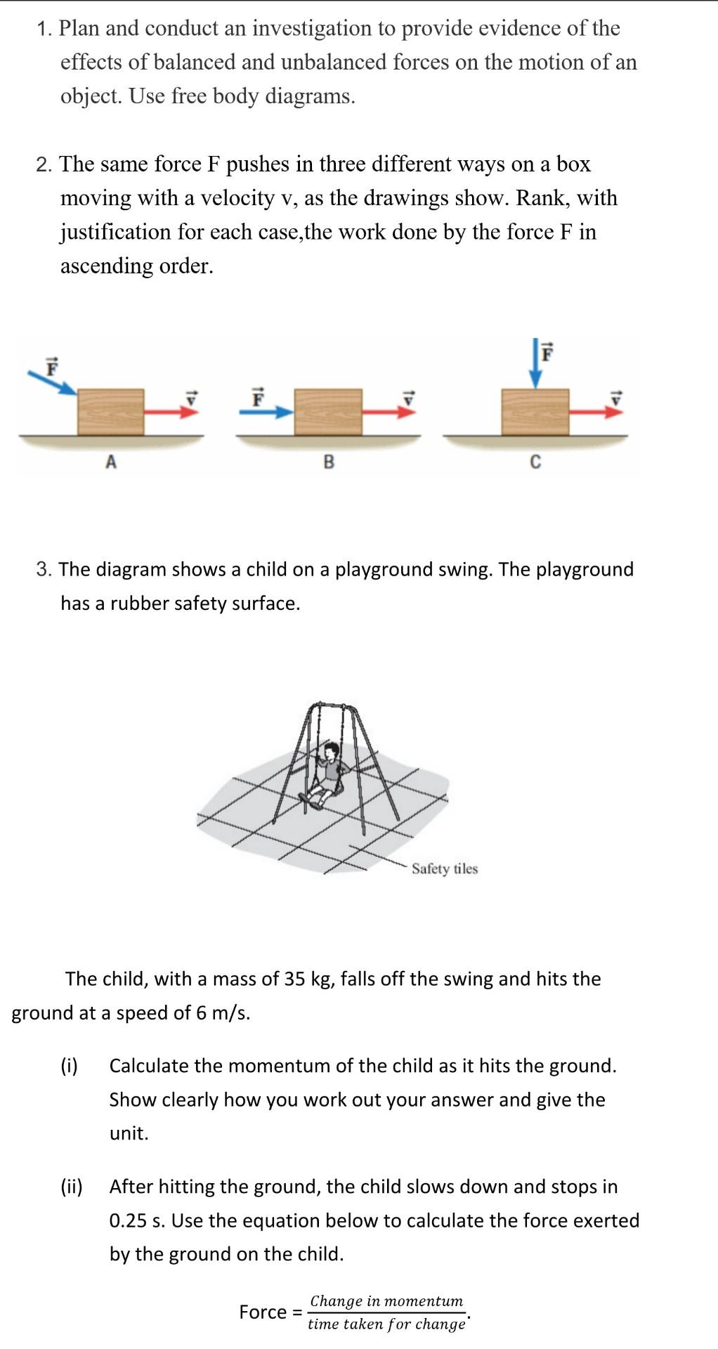 unbalanced forces diagram