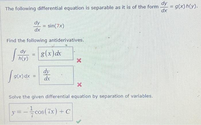 Solved dy dx The following differential equation is | Chegg.com