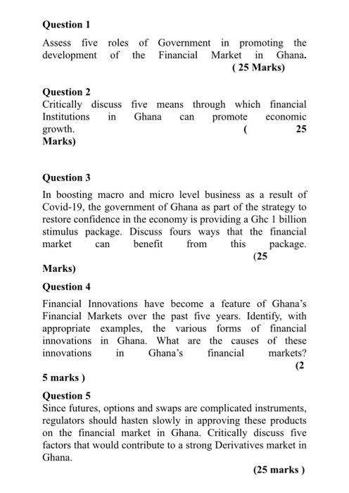 Solved Question 1 Assess Five Roles Of Government In | Chegg.com