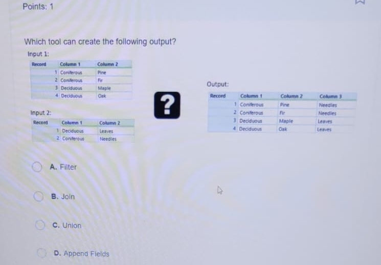 Solved Points: 1Which tool can create the following output? | Chegg.com