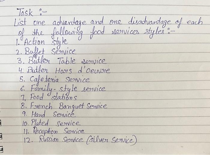 Solved Task List one advantage and one disadvantage of