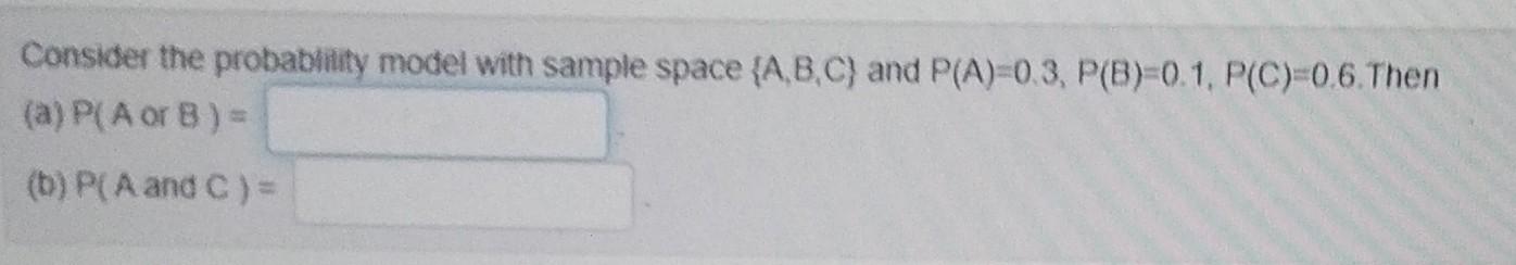 Solved Consider the probability model with sample space | Chegg.com