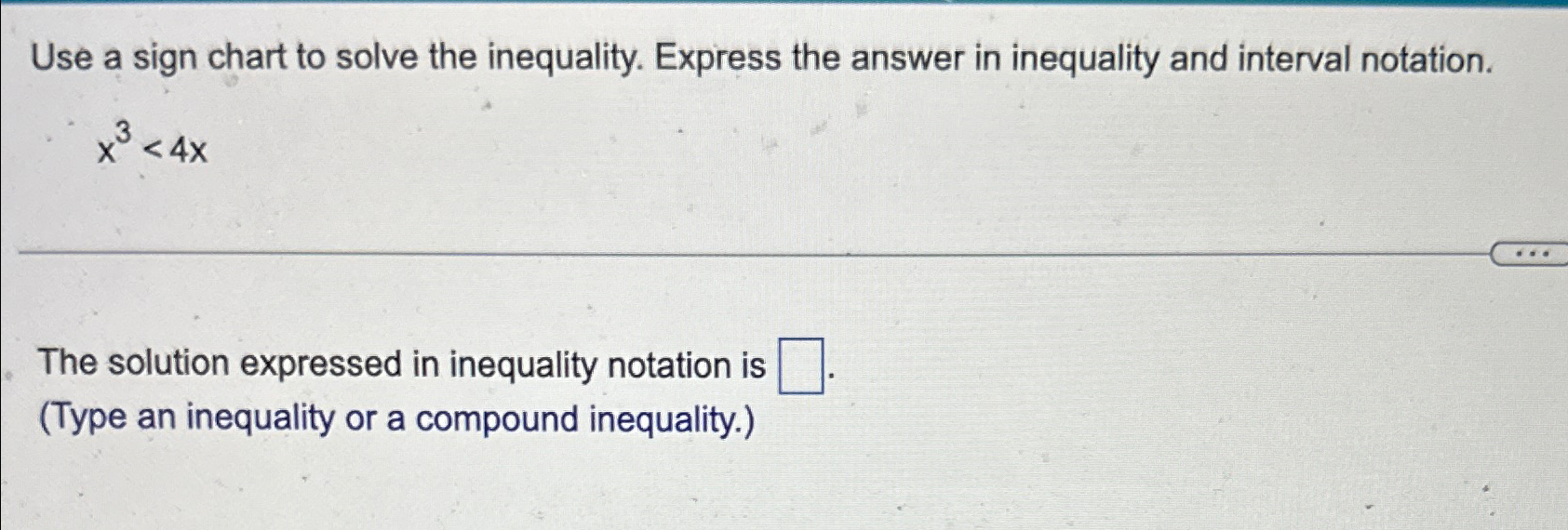Solved Use a sign chart to solve the inequality. Express the | Chegg.com