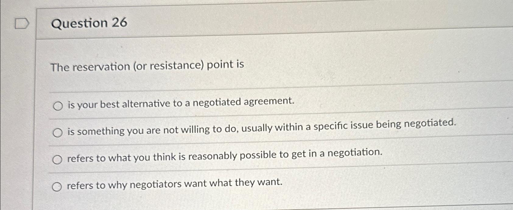 Solved Question 26The reservation (or resistance) ﻿point | Chegg.com