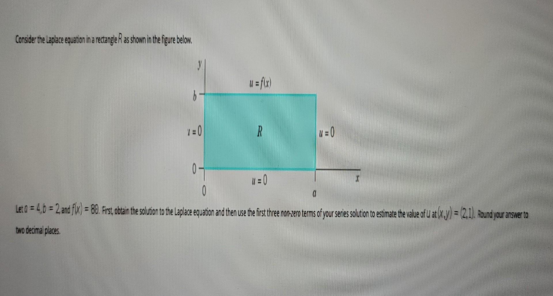 Solved Consider The Laplace Equation In A RectangleR As | Chegg.com