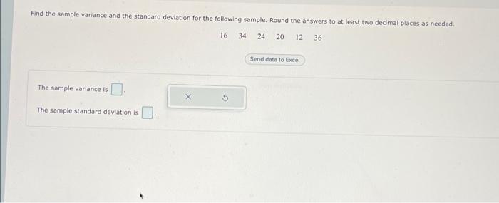 Solved Find the sample variance and the standard deviation | Chegg.com