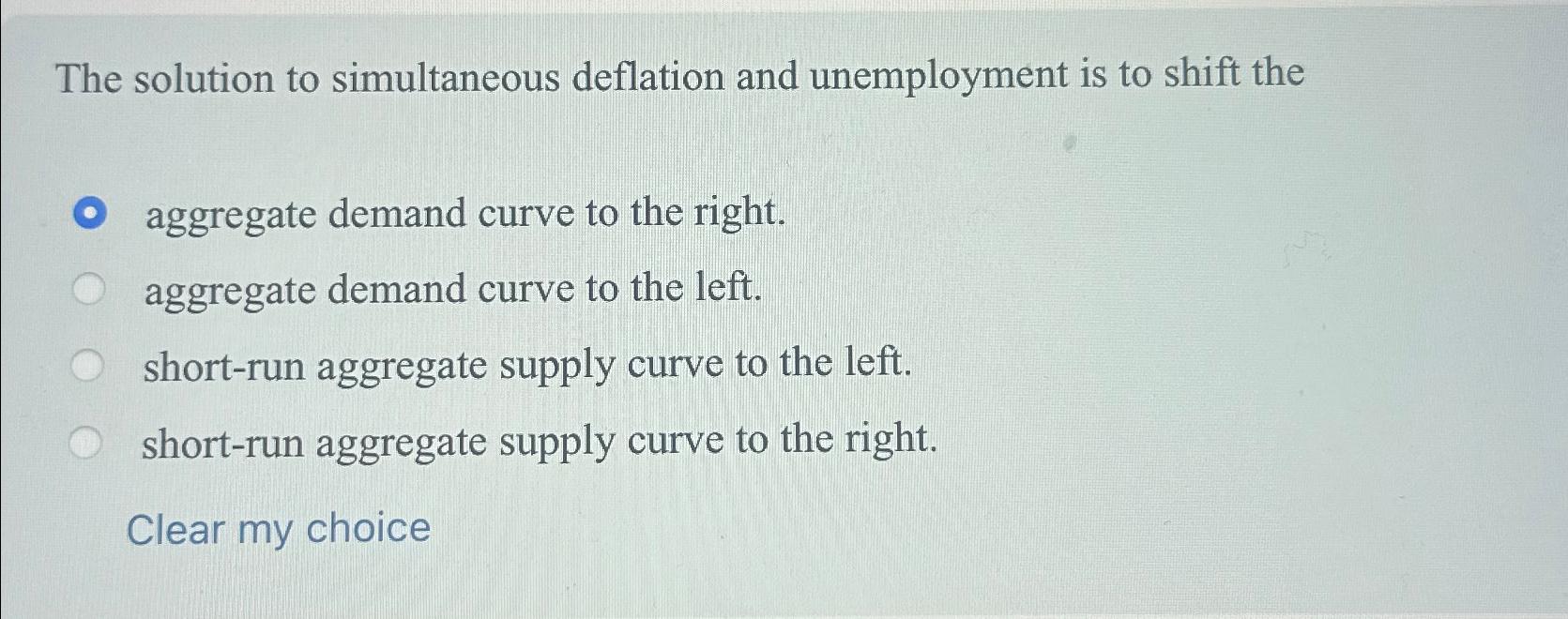 Solved The solution to simultaneous deflation and | Chegg.com