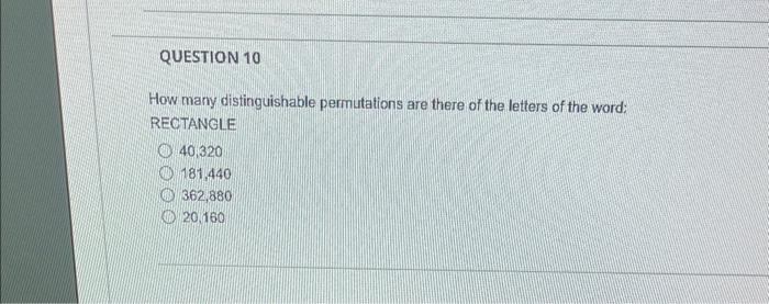 Solved How many distinguishable permutations are there of | Chegg.com