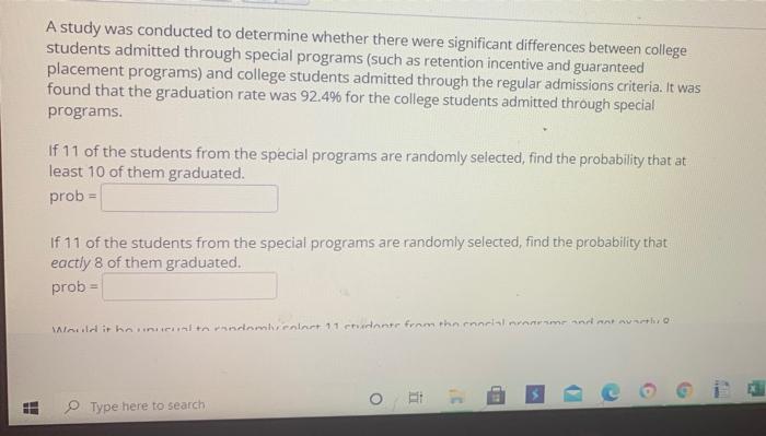 Solved A study was conducted to determine whether there were | Chegg.com