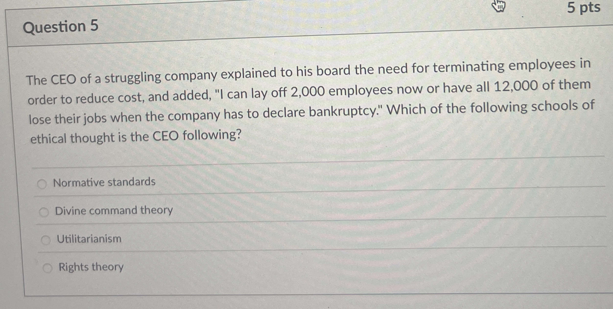 Solved Question 55 ﻿ptsThe CEO of a struggling company | Chegg.com