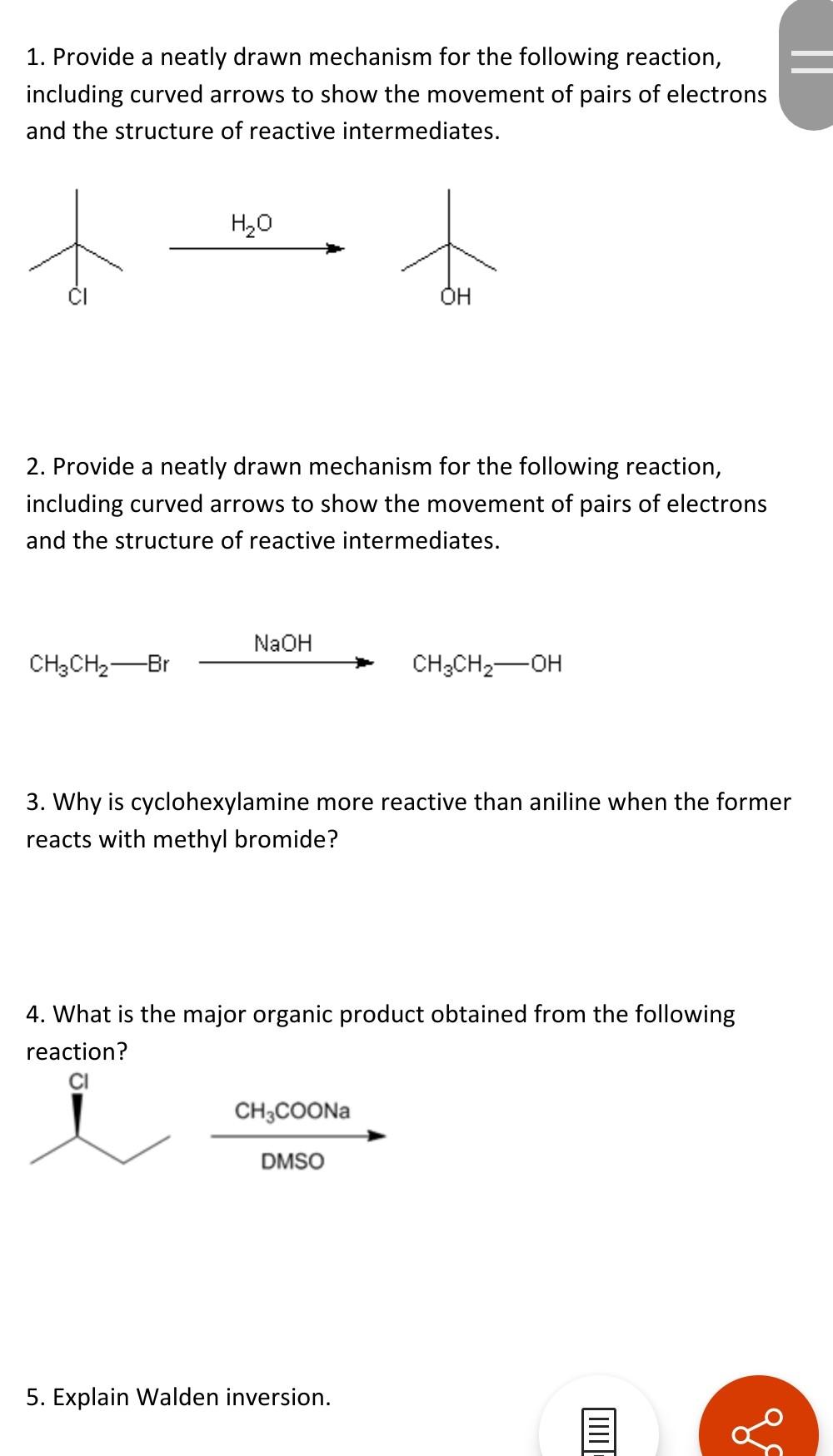 Solved 1. Provide a neatly drawn mechanism for the following | Chegg.com