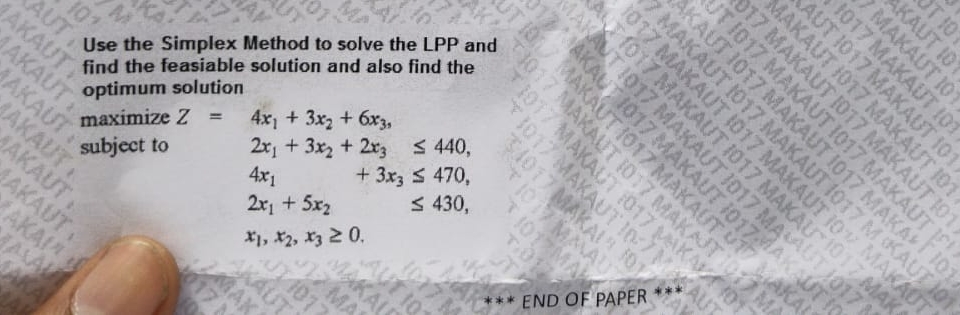 Solved Use the Simplex Method to solve the LPP and find the | Chegg.com