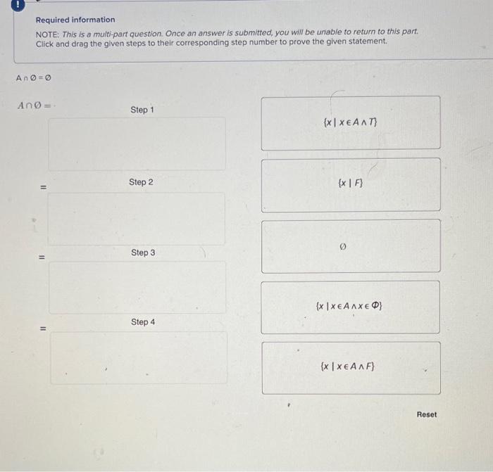 Solved Required information NOTE: This is a multi-part | Chegg.com