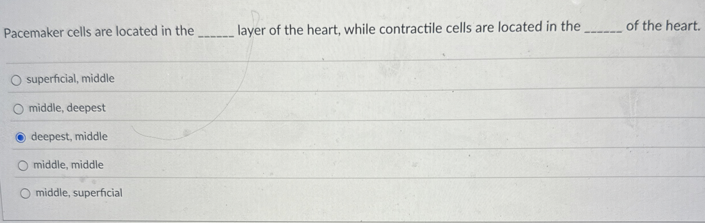 Solved Pacemaker cells are located in the _______, ﻿layer of