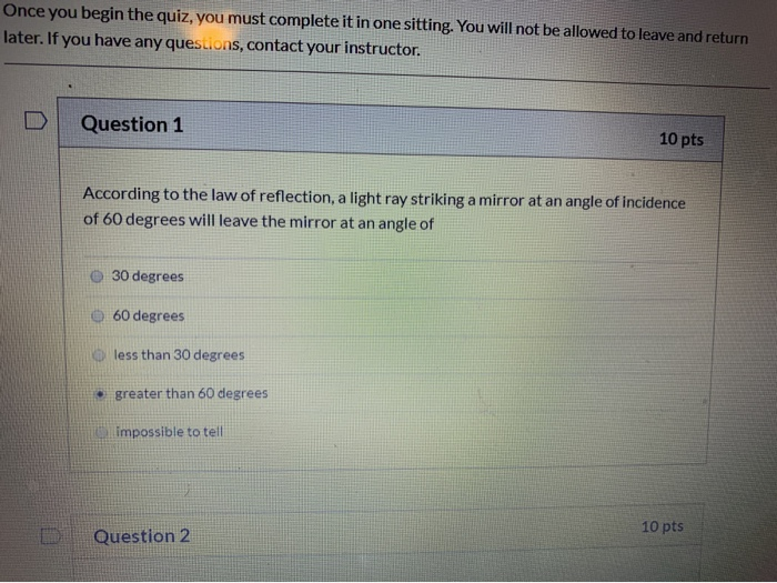 Solved: Once You Begin The Quiz, You Must Complete It In O ...