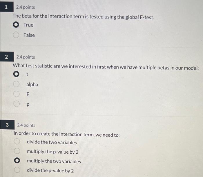 Solved The beta for the interaction term is tested using the | Chegg.com