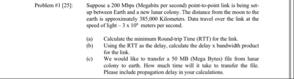 Solved Problem #1 [25]: , ﻿Suppose a 200 ﻿Mbps (Megabits per | Chegg.com