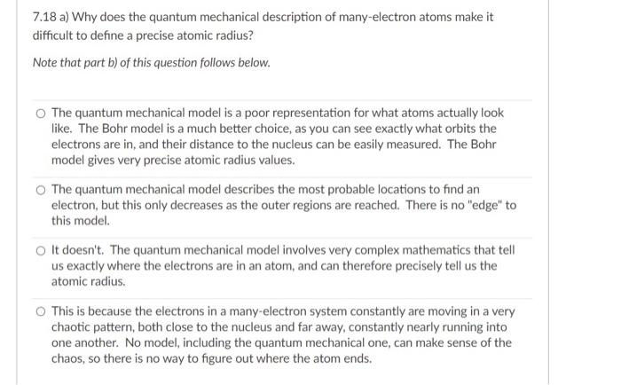 Solved 7.12 A) How Is The Concept Of Effective Nuclear 