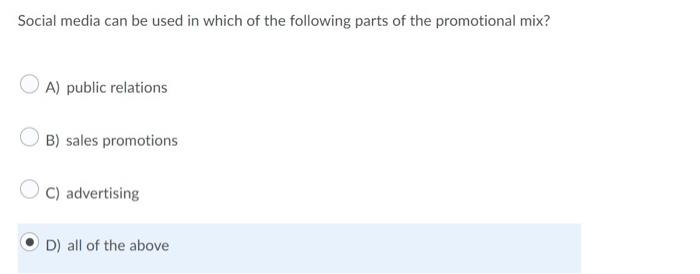 Solved Social media can be used in which of the following | Chegg.com